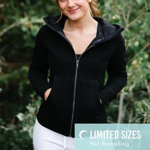 Women's Black Zipper Hoodie